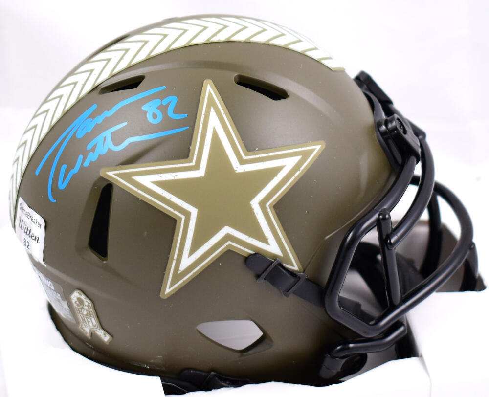 Jason Witten Signed Cowboys Salute to Service Speed Mini Helmet - Beckett W Holo