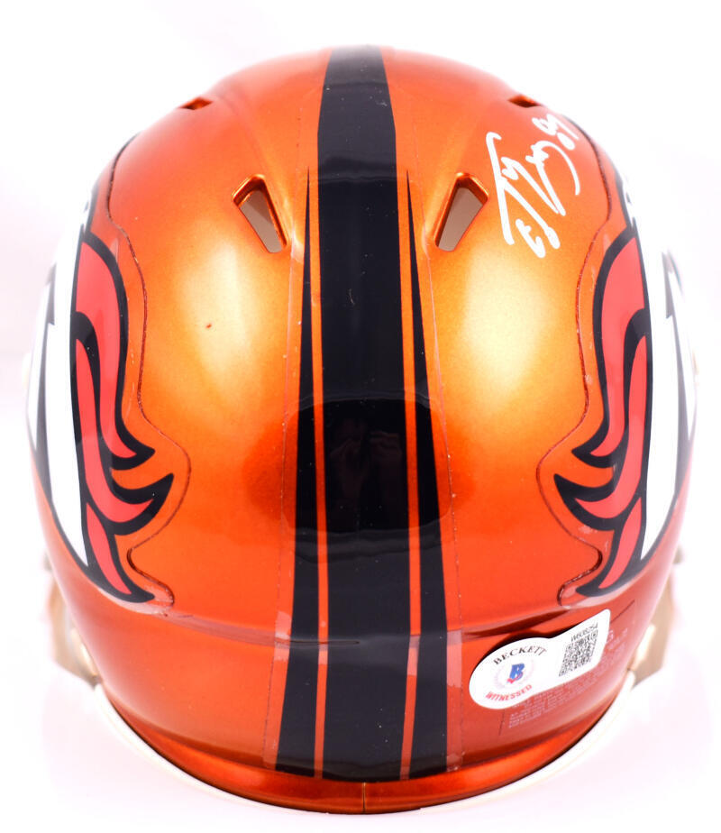 Ed McCaffrey Autographed Denver Broncos Flash Speed Mini Helmet- Beckett W Holo