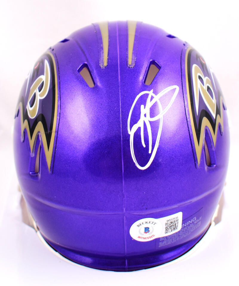 Odell Beckham Jr. Autographed Ravens Flash Speed Mini Helmet- Beckett W Hologram