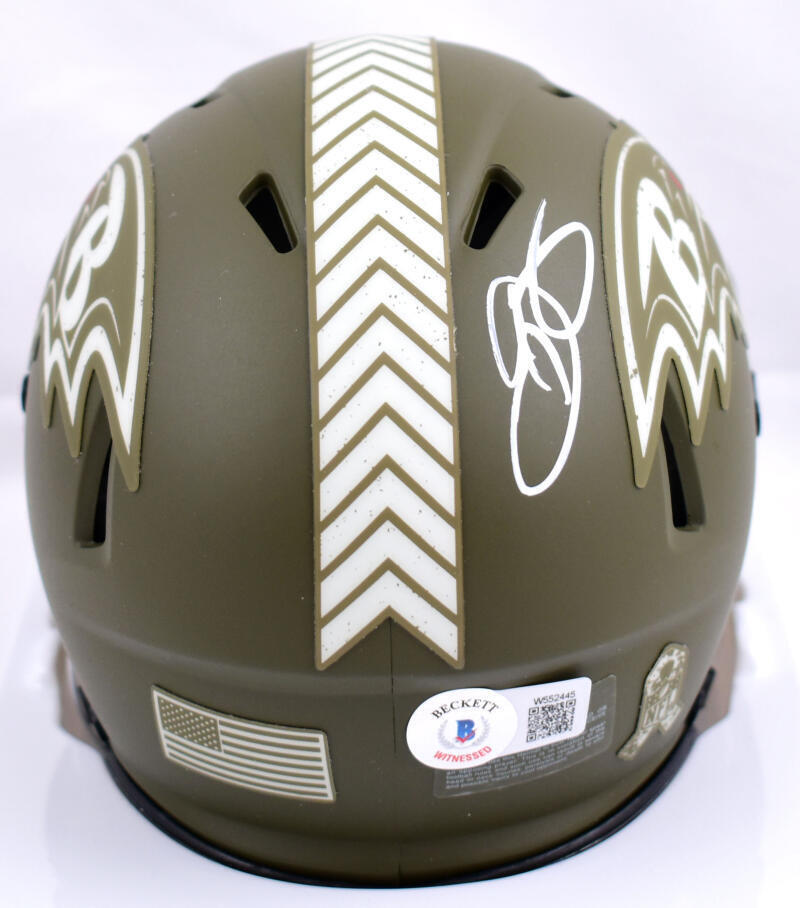 Odell Beckham Jr. Signed Ravens Salute to Service Speed Mini Helmet-BAW Hologram