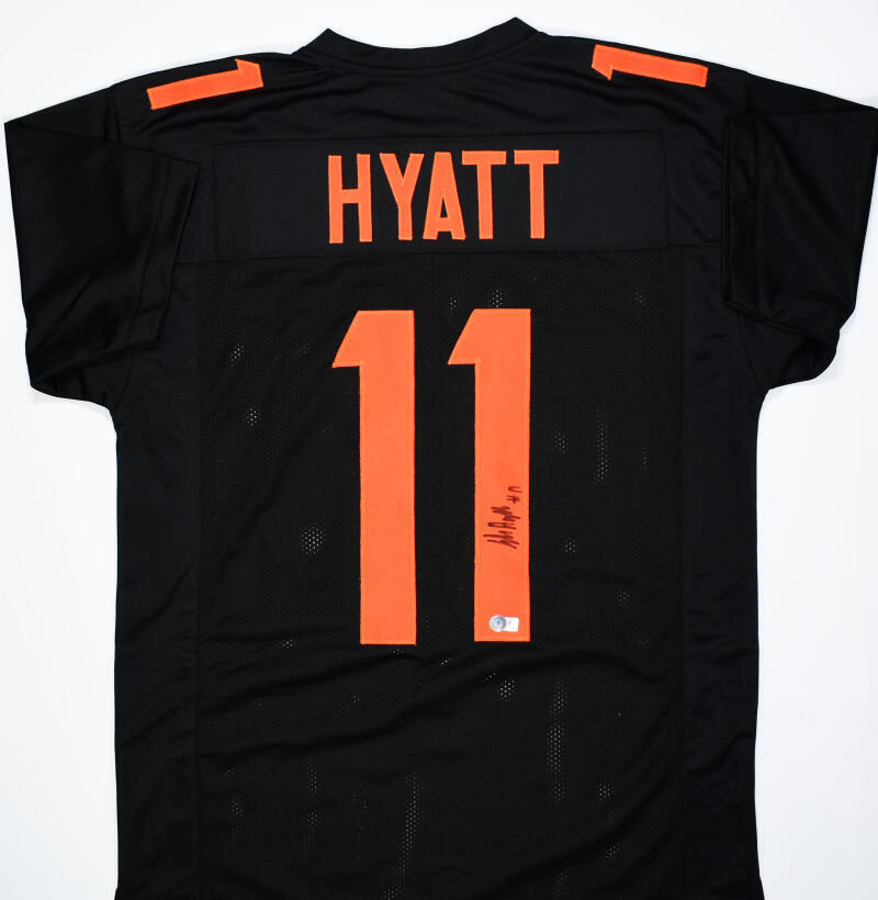 Jalin Hyatt Autographed Black College Style Jersey- Beckett W Hologram *Black