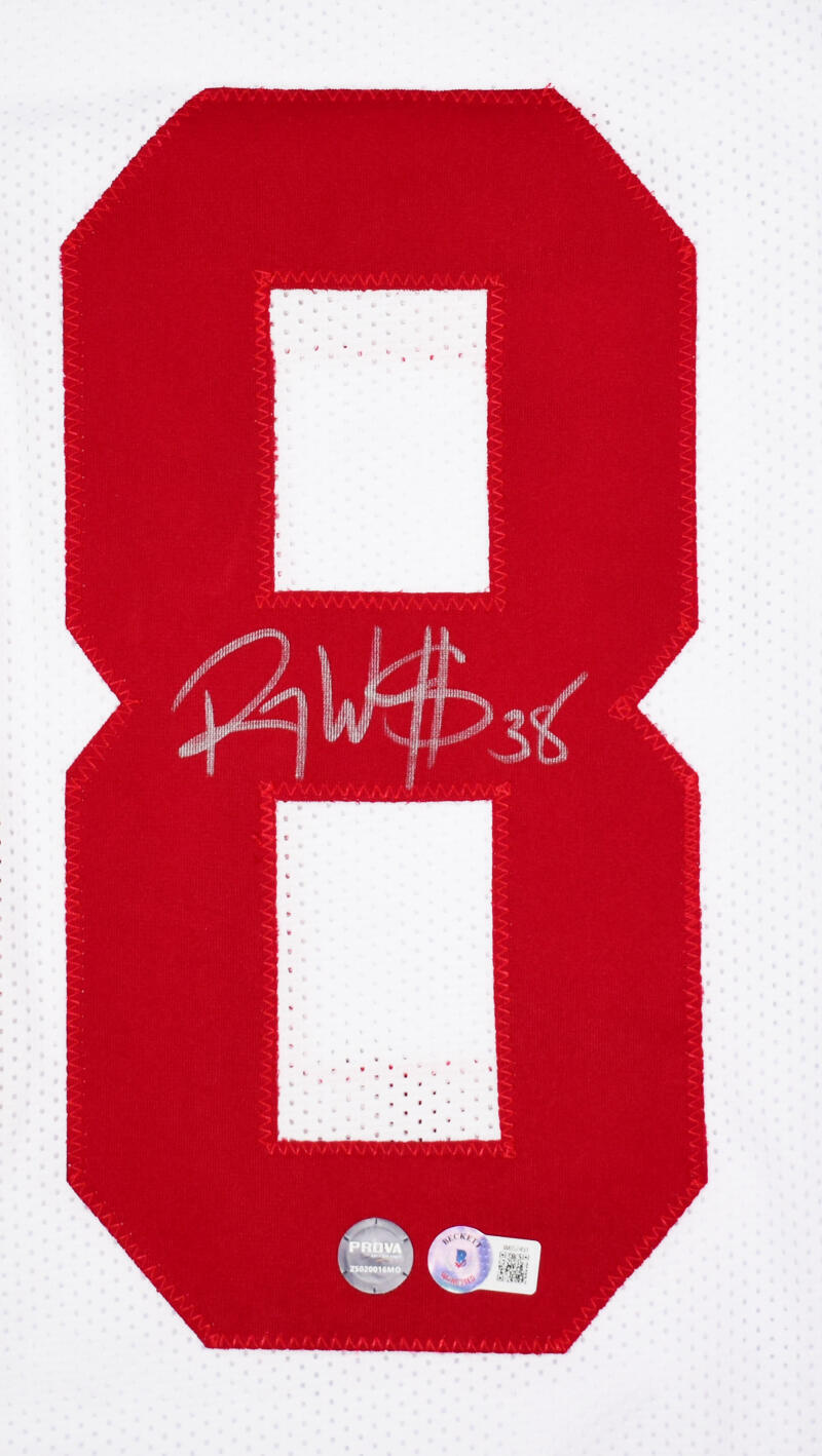 Roy Williams Autographed White College Style Jersey -Beckett W Hologram *Silver