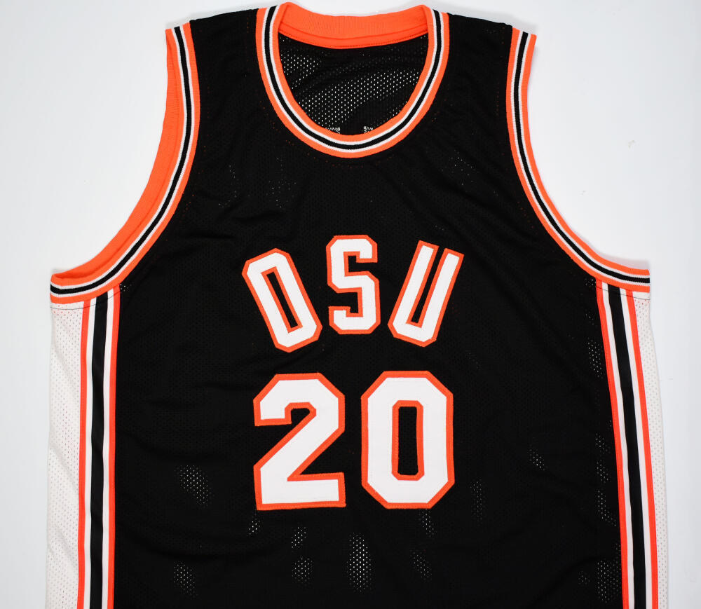 Gary Payton Autographed Black College Style Jersey- Beckett W Hologram *Black