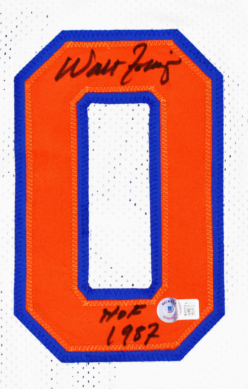 Walt Frazier Autographed White Pro Style Jersey w/HOF -Beckett W Hologram *Black