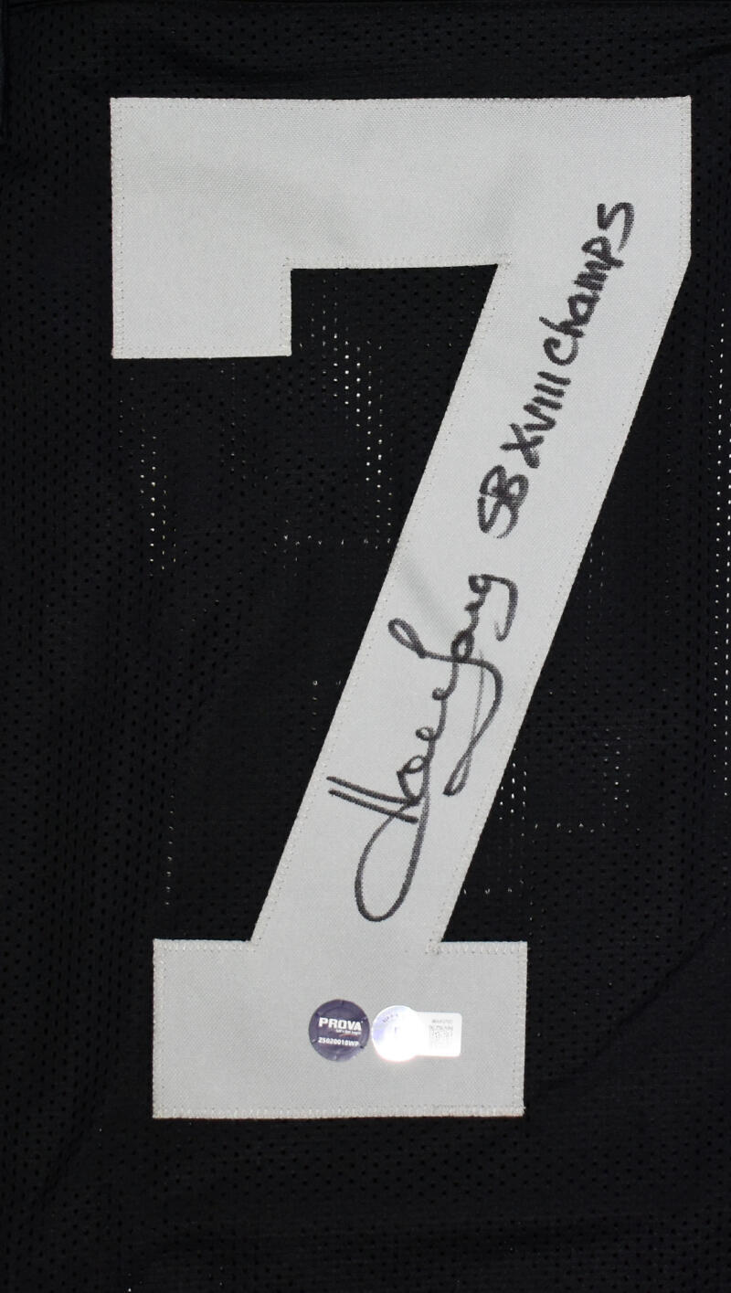 Howie Long Autographed Black Pro Style Jersey w/SB Champs - Beckett W Hologram
