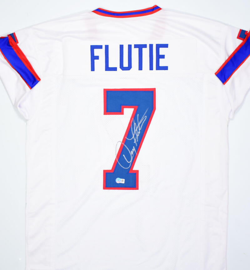 Doug Flutie Autographed White Pro Style Jersey-Beckett W Hologram *Silver