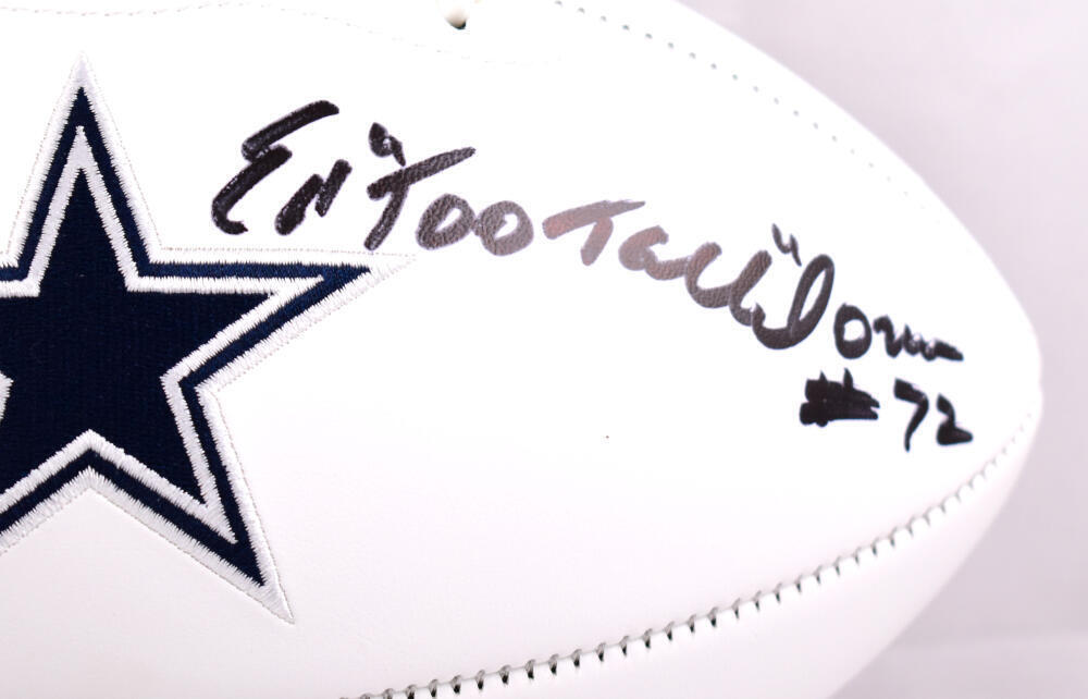 Randy White Ed "Too Tall" Jones Signed Cowboys Logo Football w/DDII-BeckettWHolo