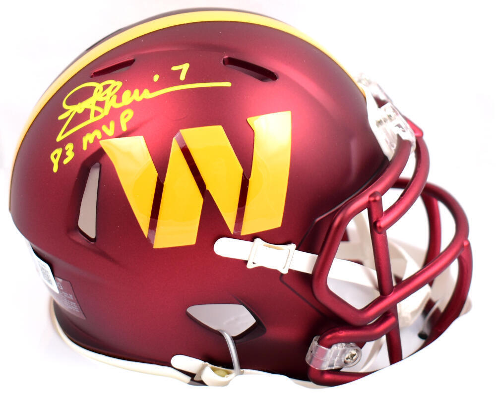 Joe Theismann Signed Commanders Speed Mini Helmet w/83 MVP-Beckett W Hologram