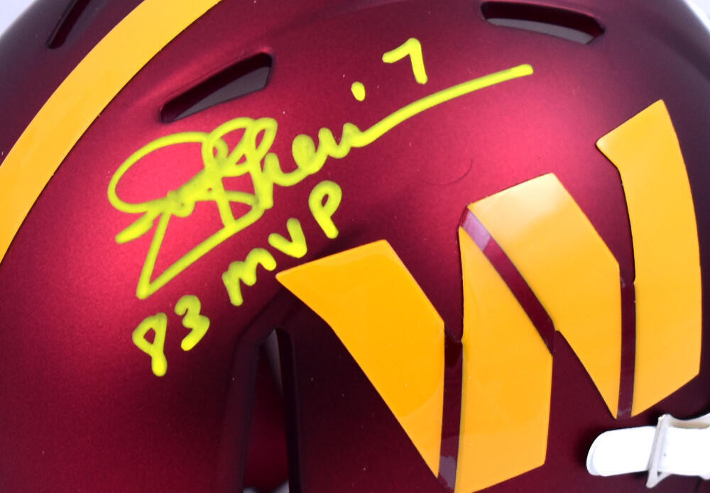 Joe Theismann Signed Commanders Speed Mini Helmet w/83 MVP-Beckett W Hologram