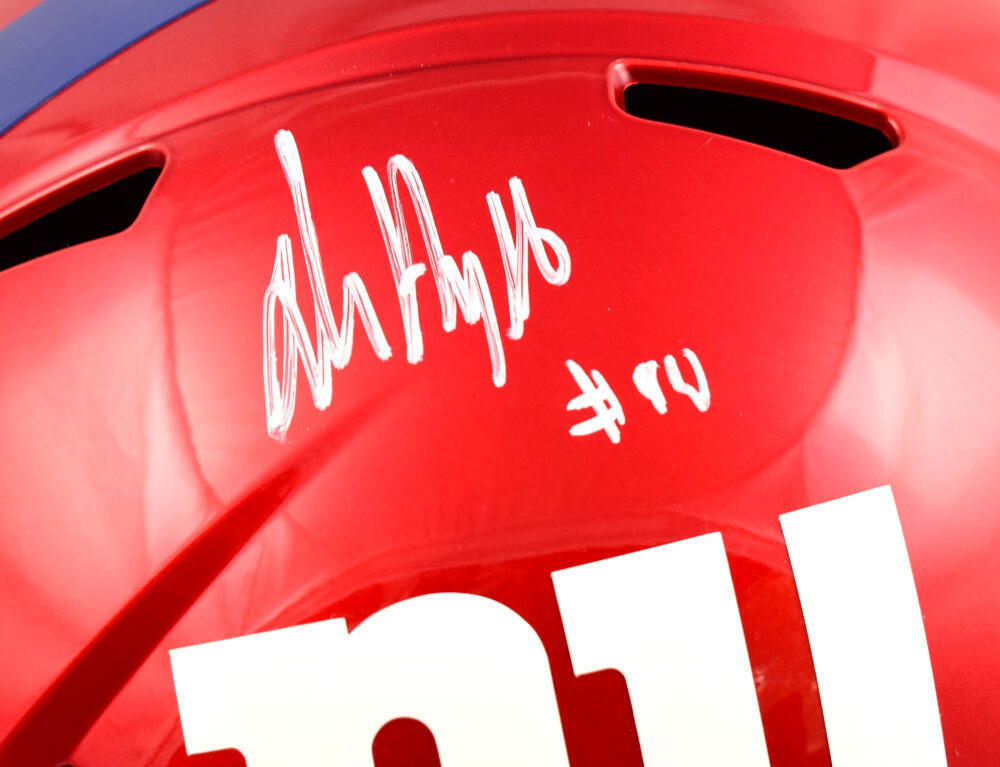 Jalin Hyatt Autographed New York Giants F/S Flash Speed Helmet- Beckett W Holo