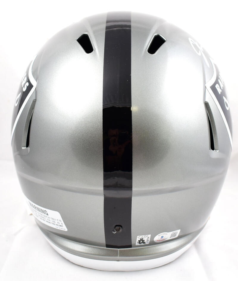 Josh Jacobs Autographed Raiders F/S Flash Speed Helmet #8- Beckett W Hologram