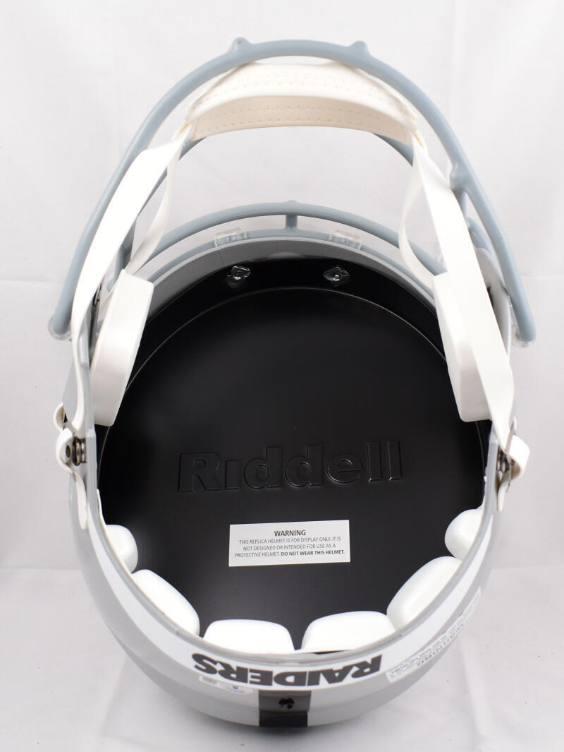 Sebastian Janikowski Signed Raiders F/S Speed Helmet w/Just Win Baby-Beckett W