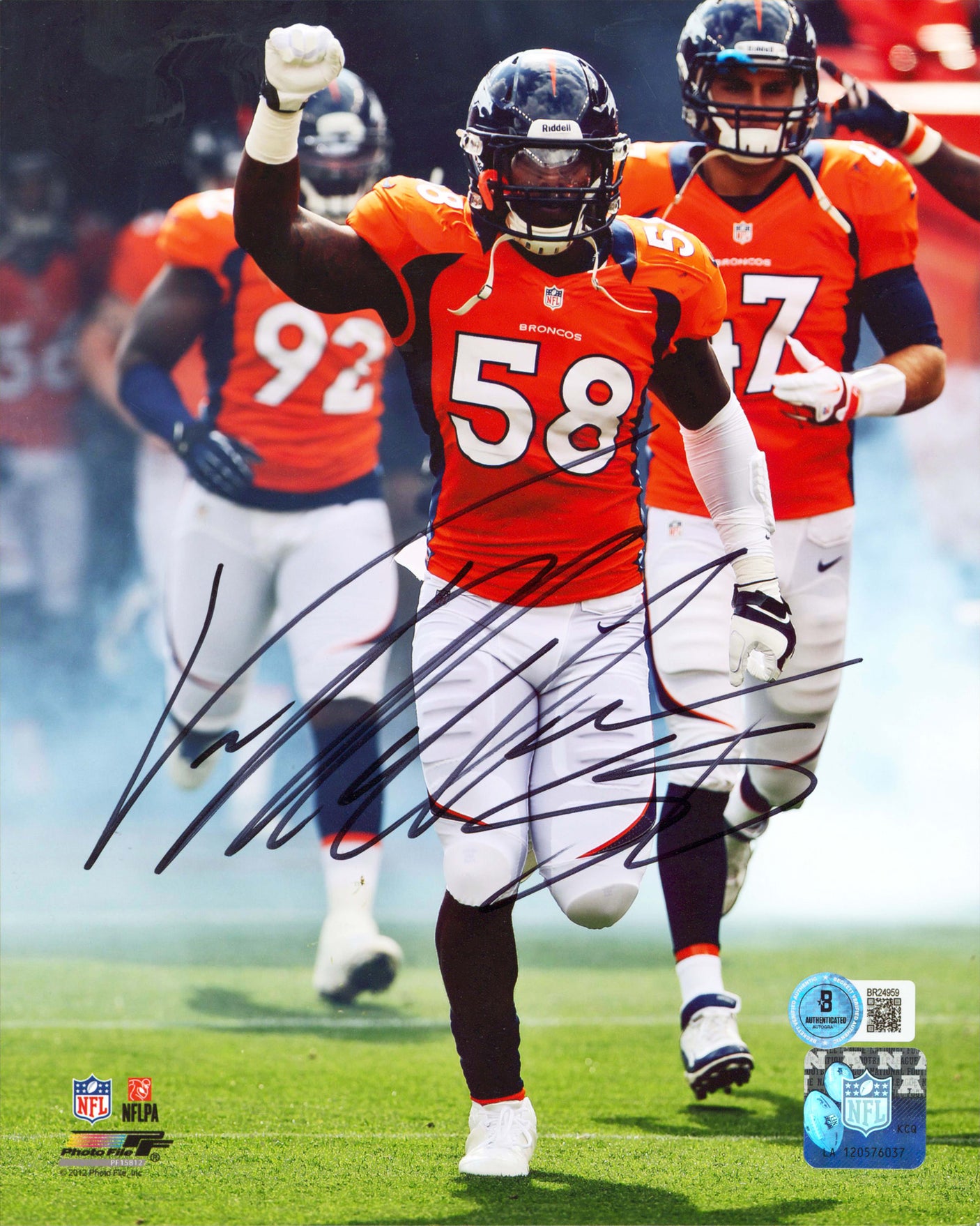 Broncos Von Miller Authentic Signed 8x10 Vertical Photo Autographed BAS #BR24959
