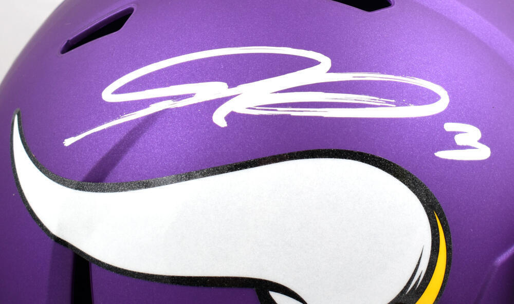 Jordan Addison Autographed Minnesota Vikings F/S Speed Helmet- Beckett W Holo