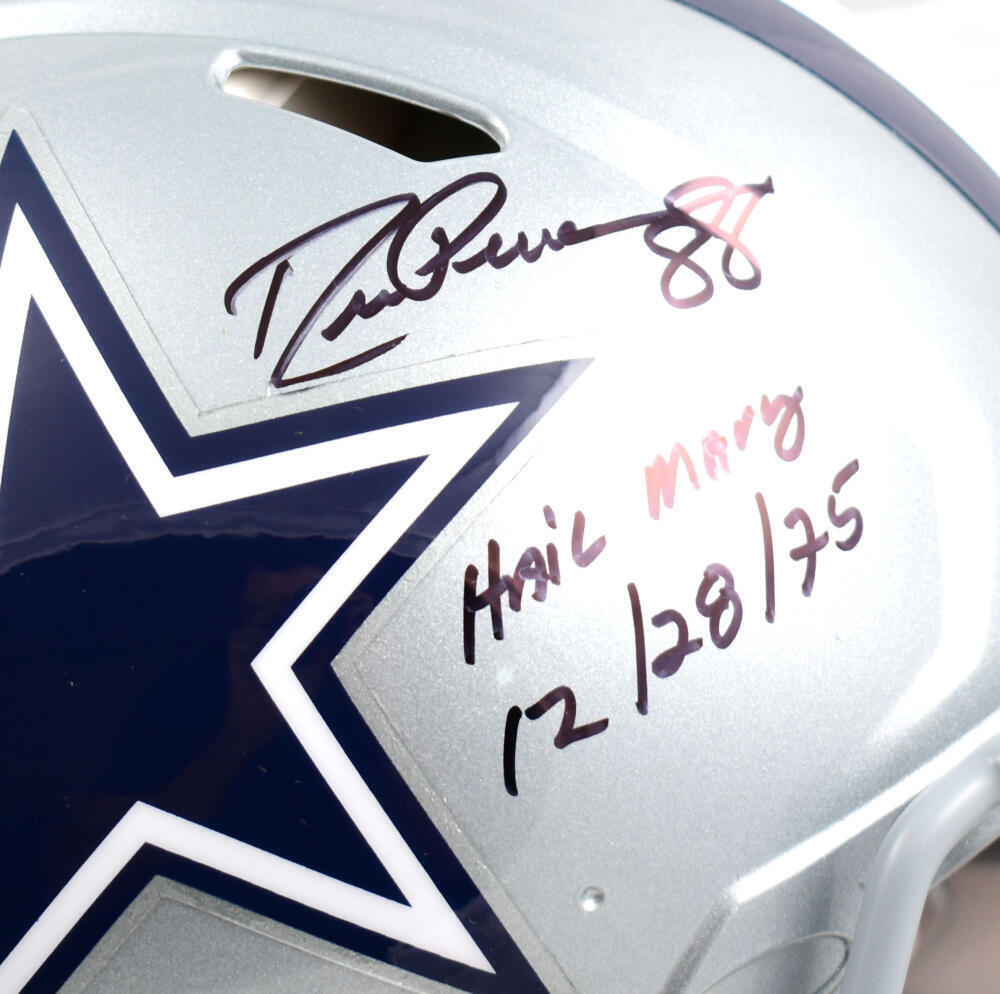 Drew Pearson Roger Staubach Signed Cowboys F/S Speed Authentic Helmet- Beckett W