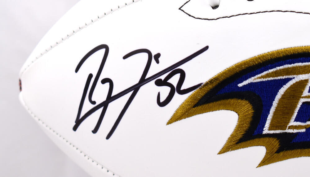 Ray Lewis Autographed Baltimore Ravens Logo Football-Beckett W Hologram *Black