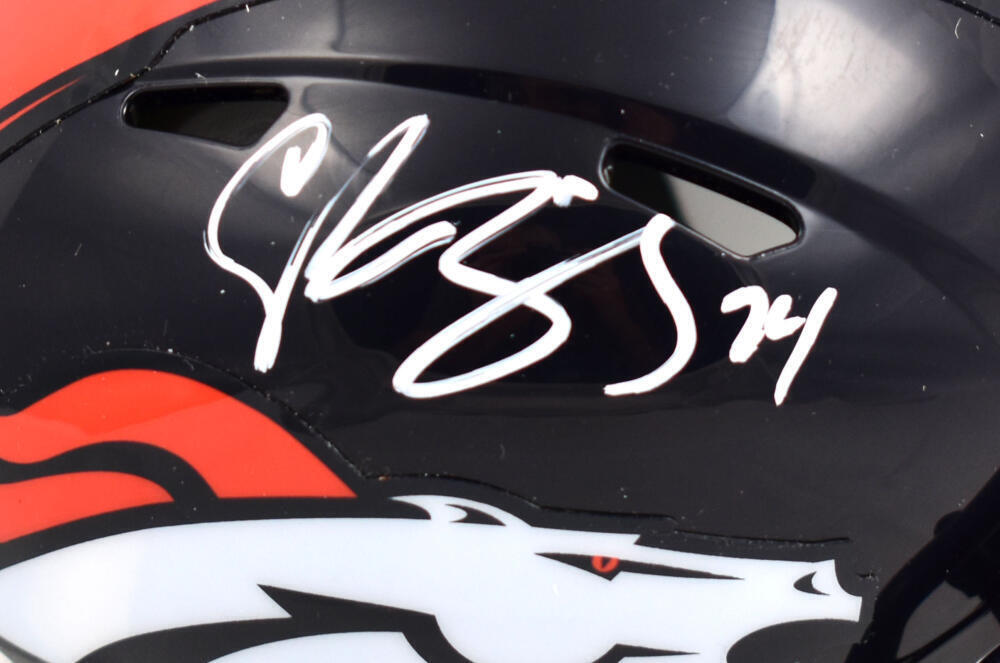 Champ Bailey Autographed Denver Broncos Speed Mini Helmet - Beckett W Hologram