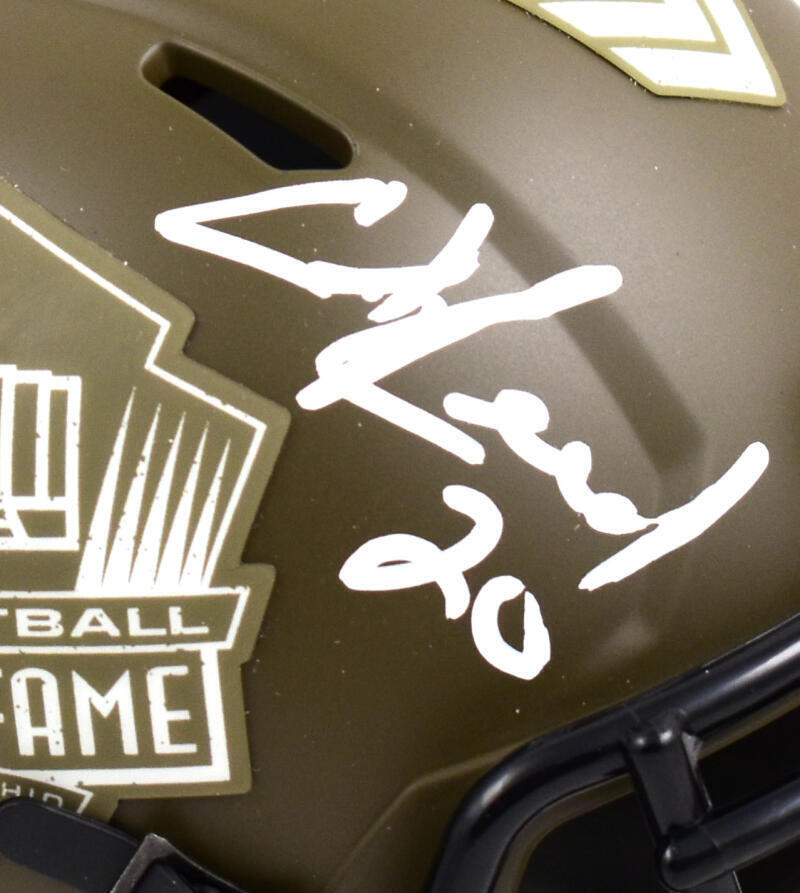 Ed Reed Ray Lewis Signed HOF Salute to Service Speed Mini Helmet-Beckett W Holo