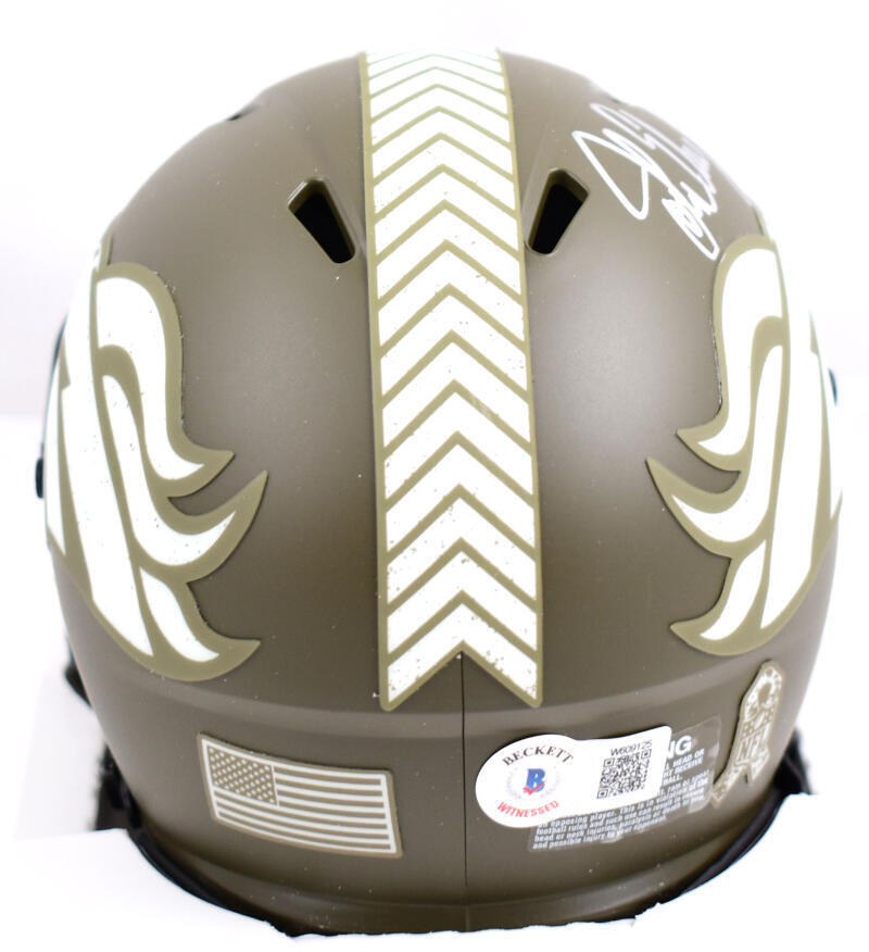 John Elway Signed Broncos Salute to Service Speed Mini Helmet-Beckett W Hologram