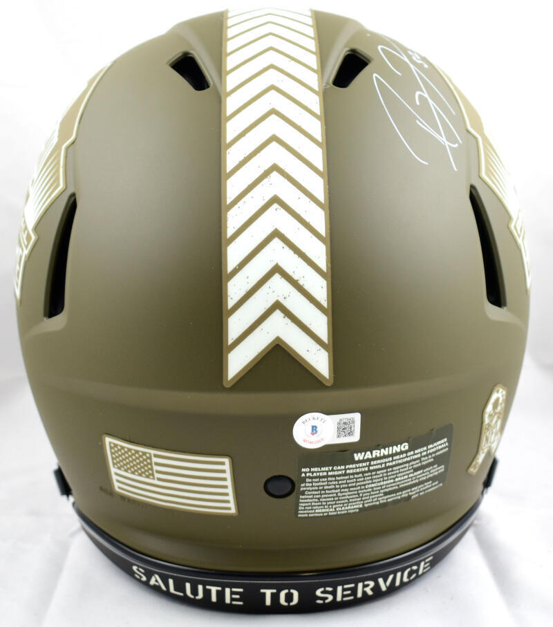 Ray Lewis Signed HOF F/S Salute to Service Speed Authentic Helmet w/HOF-BeckettW