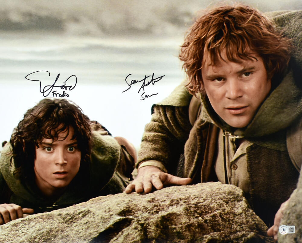 Sean Astin Elijah Wood Signed Lord of the Rings 16x20 Photo w/Sam, Frodo-Beckett