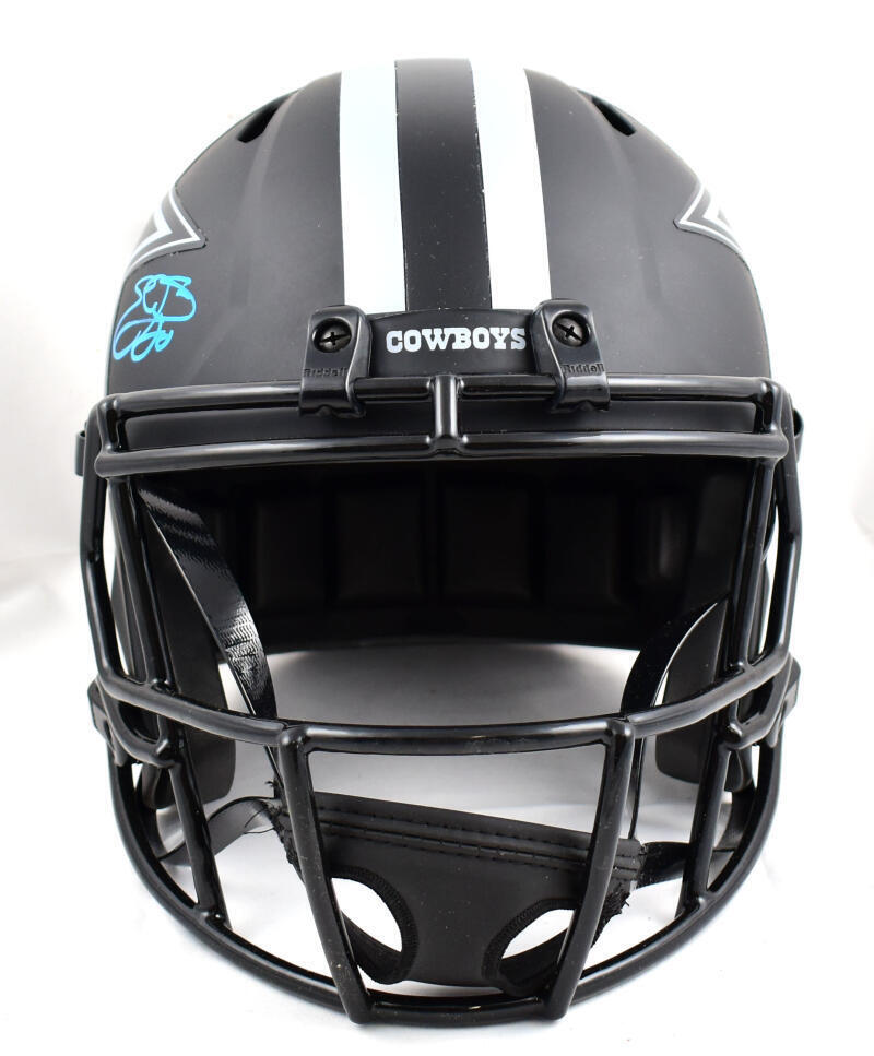 Emmitt Smith Autographed F/S Cowboys Eclipse Speed Helmet- Beckett W Holo *Front