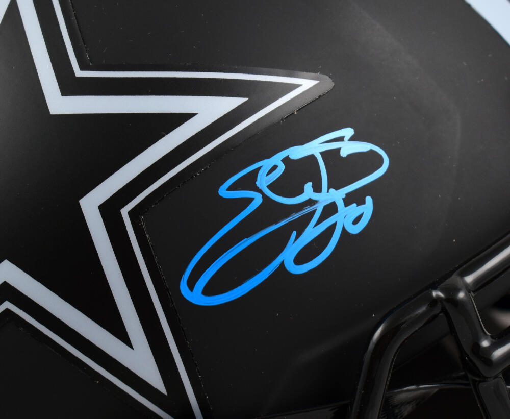 Emmitt Smith Autographed F/S Cowboys Eclipse Speed Helmet- Beckett W Holo *Front