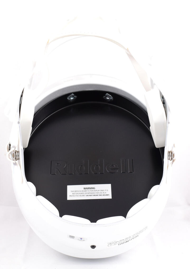 TJ Watt Michael Strahan Autographed NFL F/S Speed Helmet- Beckett W Hologram