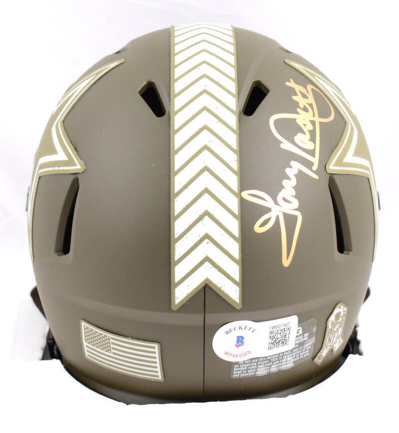 Tony Dorsett Signed Cowboys Salute to Service Speed Mini Helmet-Beckett W Holo