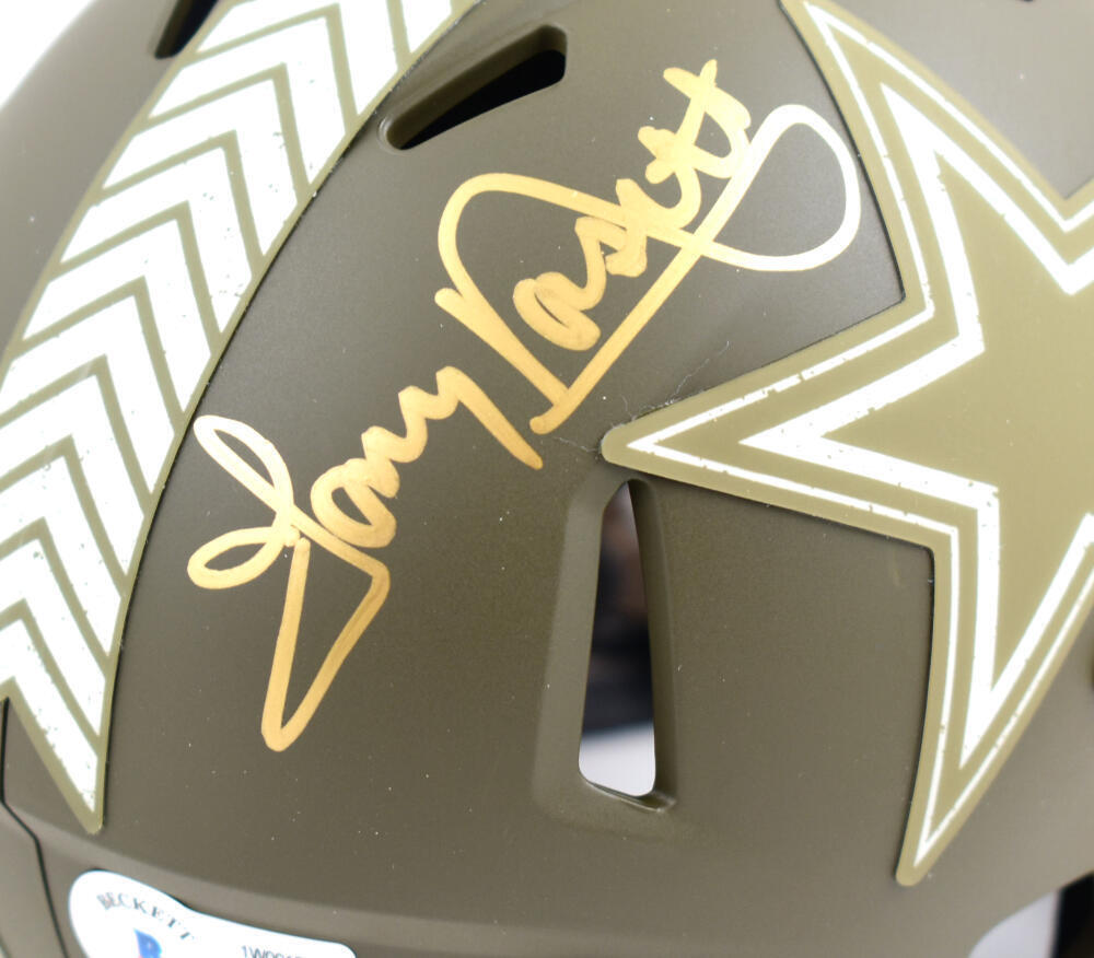 Tony Dorsett Signed Cowboys Salute to Service Speed Mini Helmet-Beckett W Holo