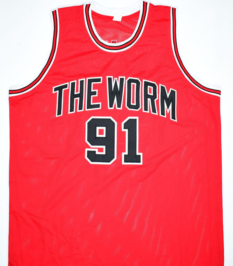 Dennis Rodman Autographed Red Jersey - Beckett W Hologram *Silver