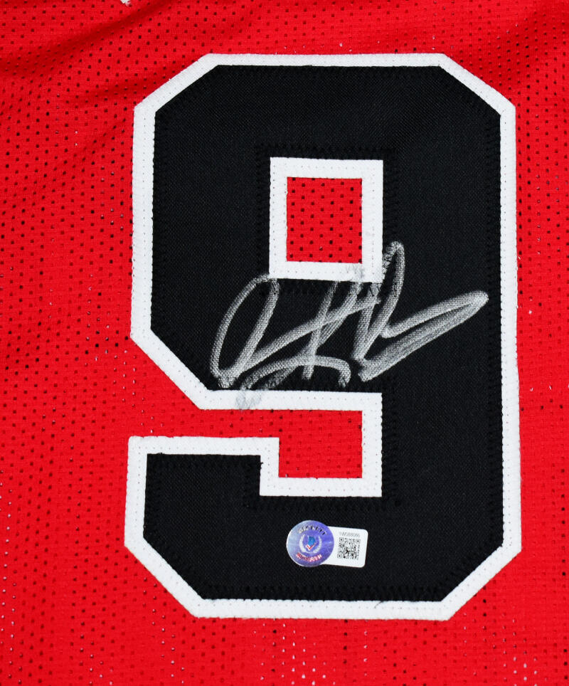 Dennis Rodman Autographed Red Jersey - Beckett W Hologram *Silver