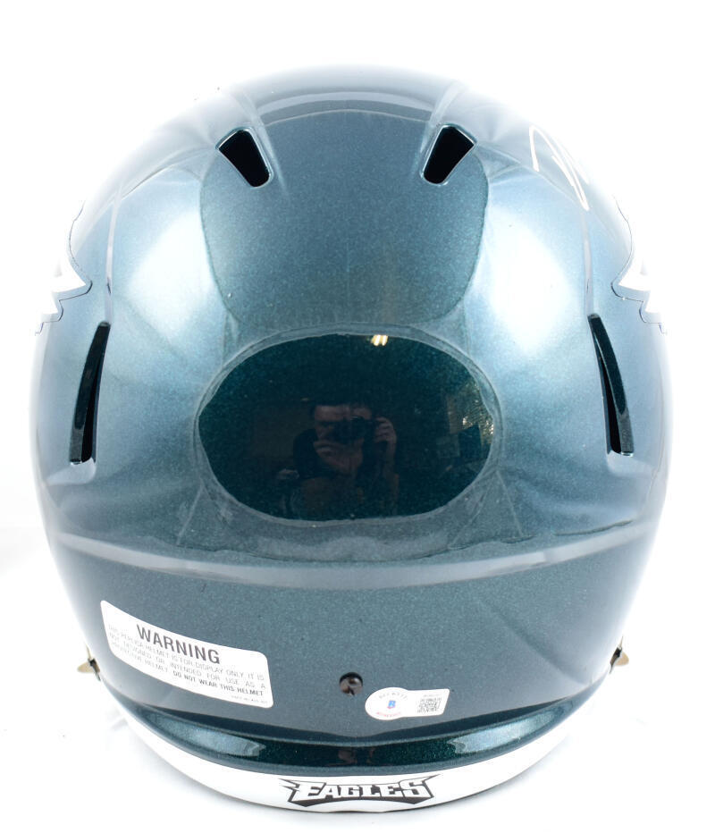 D'Andre Swift Autographed Eagles F/S Speed Helmet-Beckett W Hologram *White