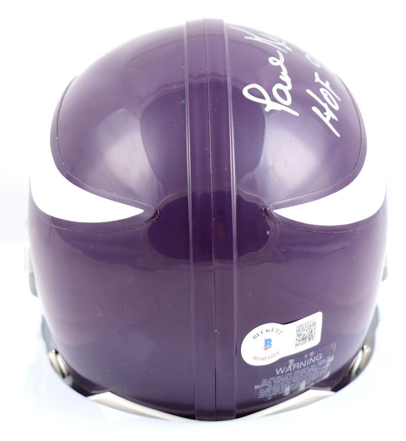 Paul Krause Autographed Vikings 61-79 Mini Helmet w/ HOF- Beckett W Holo *Silver