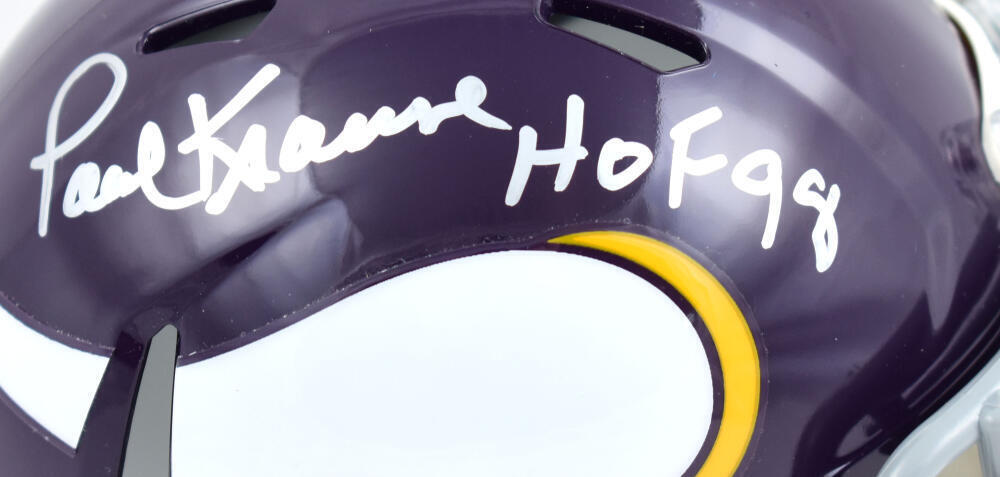 Paul Krause Autographed Vikings 61-79 Speed Mini Helmet w/ HOF- Beckett W Holo