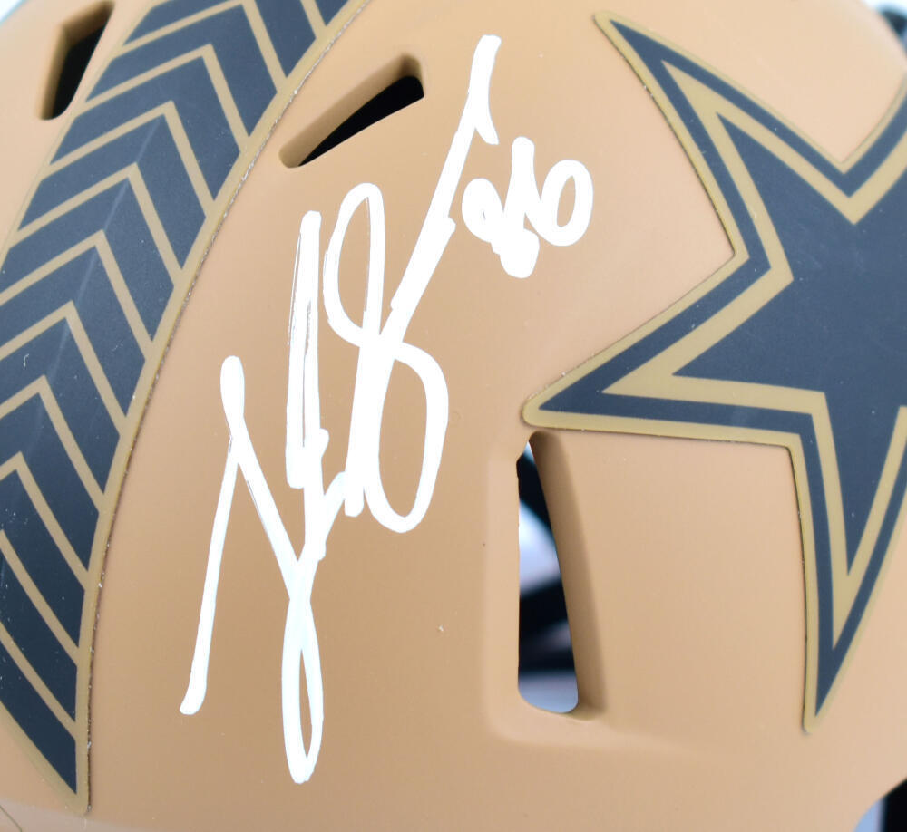 Luke Schoonmaker Signed Cowboys Salute to Service 2023 Speed Mini Helmet-Beckett