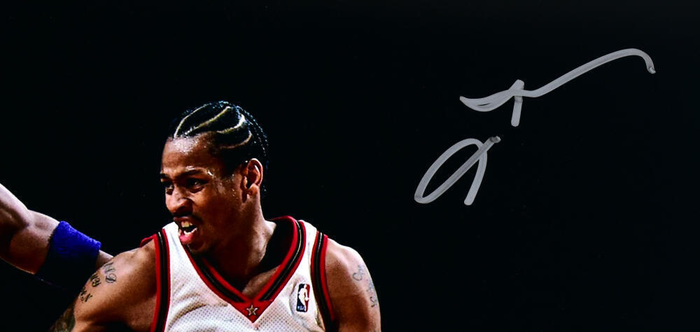 Allen Iverson Signed 76ers 16x20 Spotlight v. Kobe Photo- Beckett W Holo *Silver