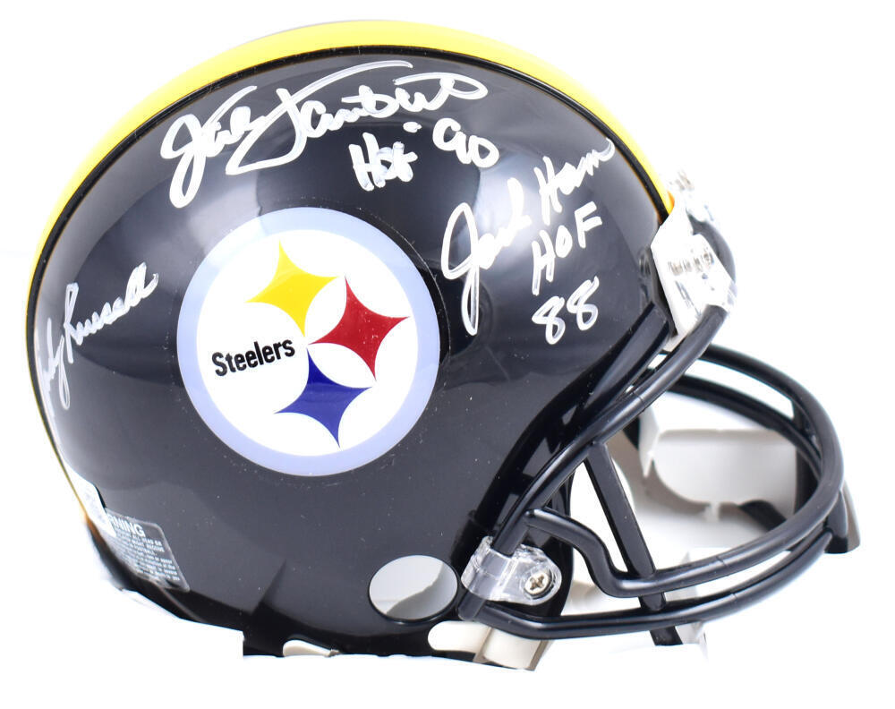 Ham Lambert Russell Autographed Pittsburgh Steelers Mini Helmet-Beckett W Holo