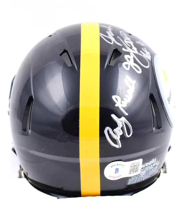 Ham Lambert Russell Autographed Steelers Speed Mini Helmet-Beckett W Hologram