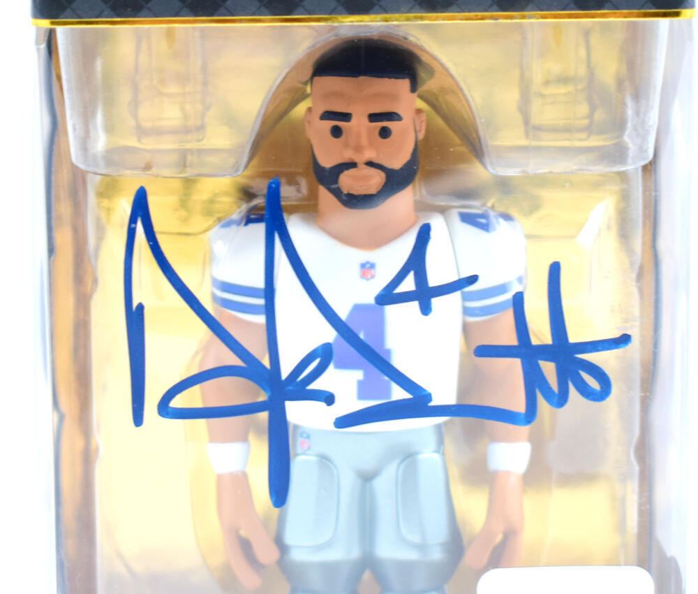 Dak Prescott Signed Cowboys Funko Vinyl Gold Legends - Beckett W Hologram *Blue