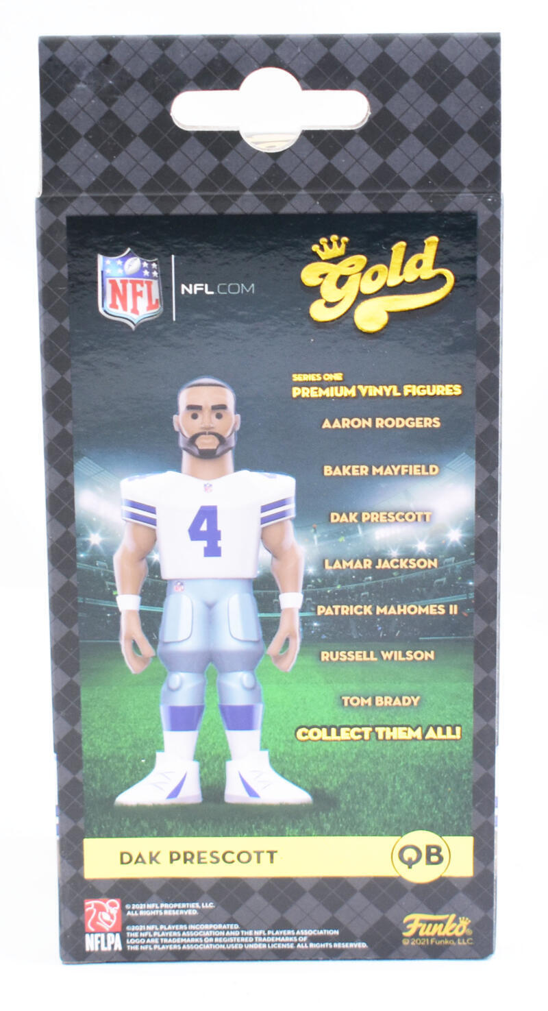 Dak Prescott Signed Cowboys Funko Vinyl Gold Legends - Beckett W Hologram *Blue
