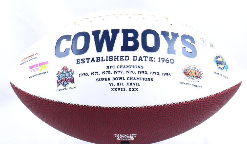 Luke Schoonmaker Autographed Dallas Cowboys Logo Football-Beckett W Hologram