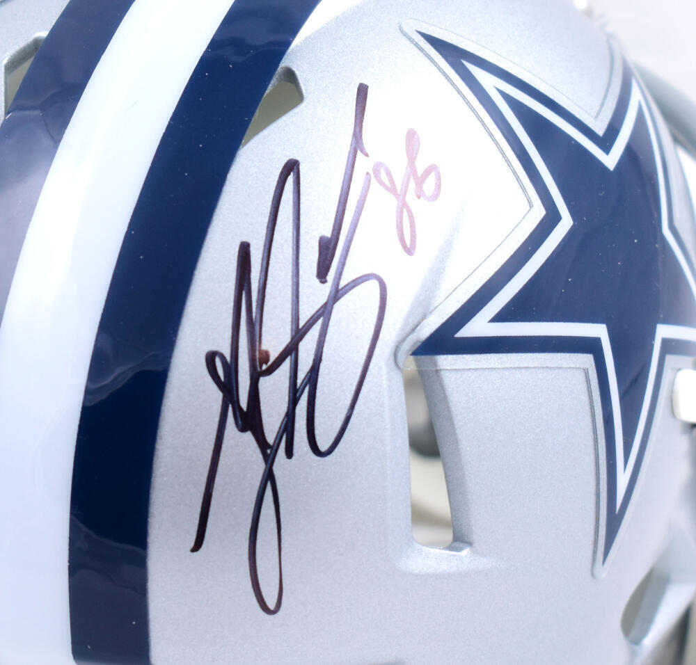 Luke Schoonmaker Autographed Cowboys Speed Mini Helmet - Beckett W Holo *thin
