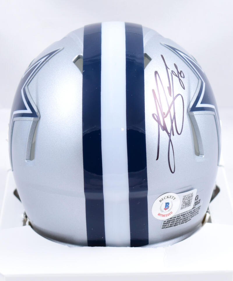 Luke Schoonmaker Autographed Cowboys Speed Mini Helmet - Beckett W Holo *thin