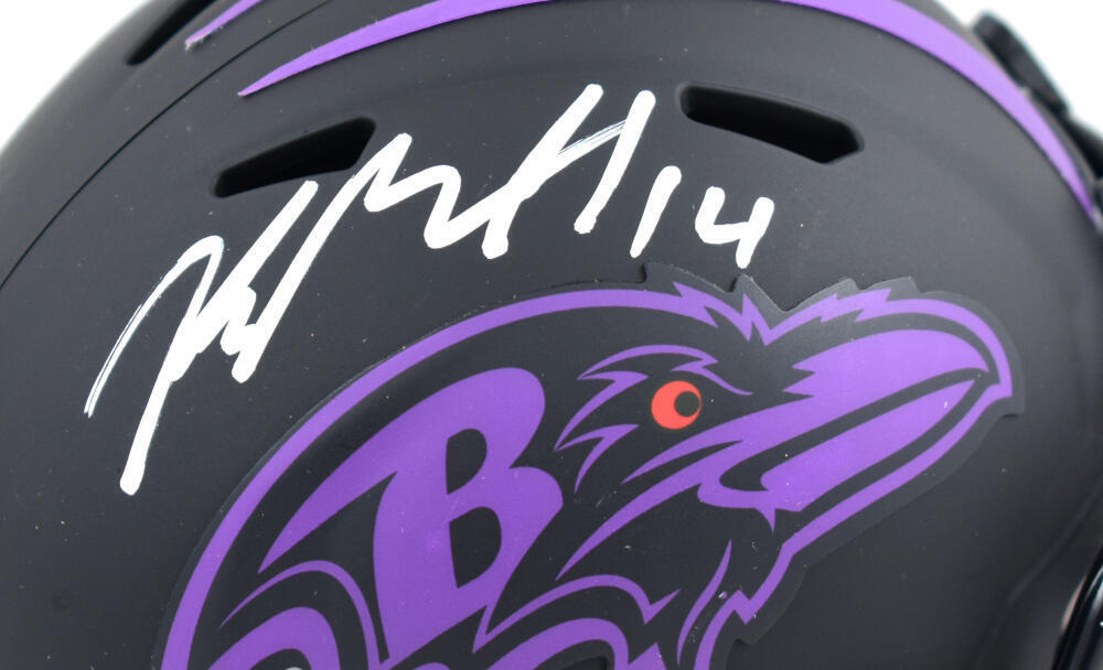 Kyle Hamilton Autographed Ravens Eclipse Speed Mini Helmet-Beckett W Hologram