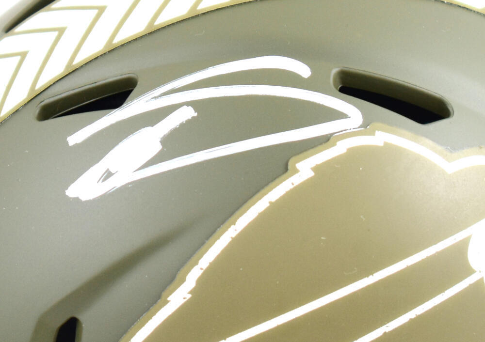 Stefon Diggs Signed Bills Salute to Service Speed Mini Helmet- Beckett W *White