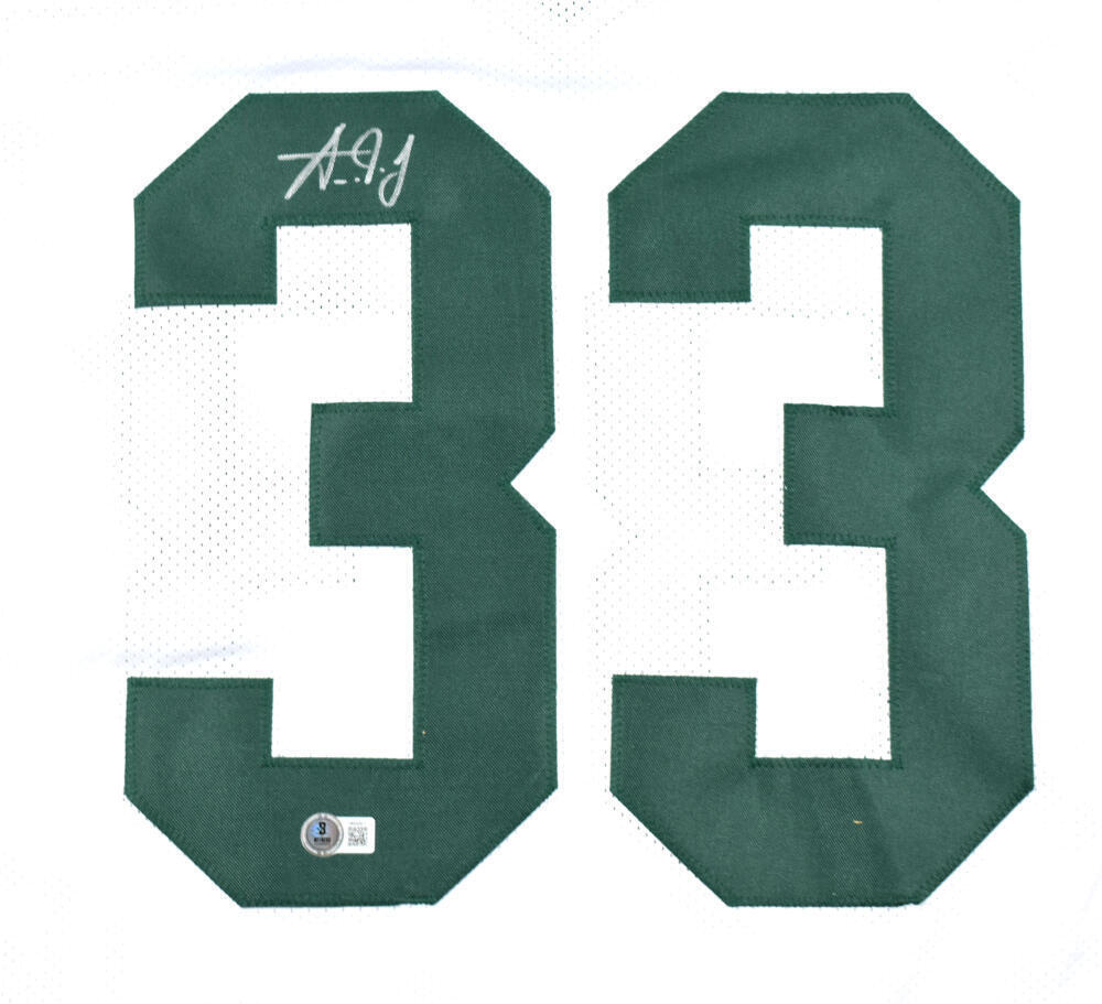 Aaron Jones Autographed White Pro Style Jersey-Beckett W Hologram *Silver