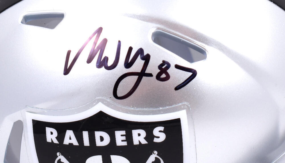 Michael Mayer Autographed Raiders Speed Mini Helmet-Beckett W Hologram *Thin