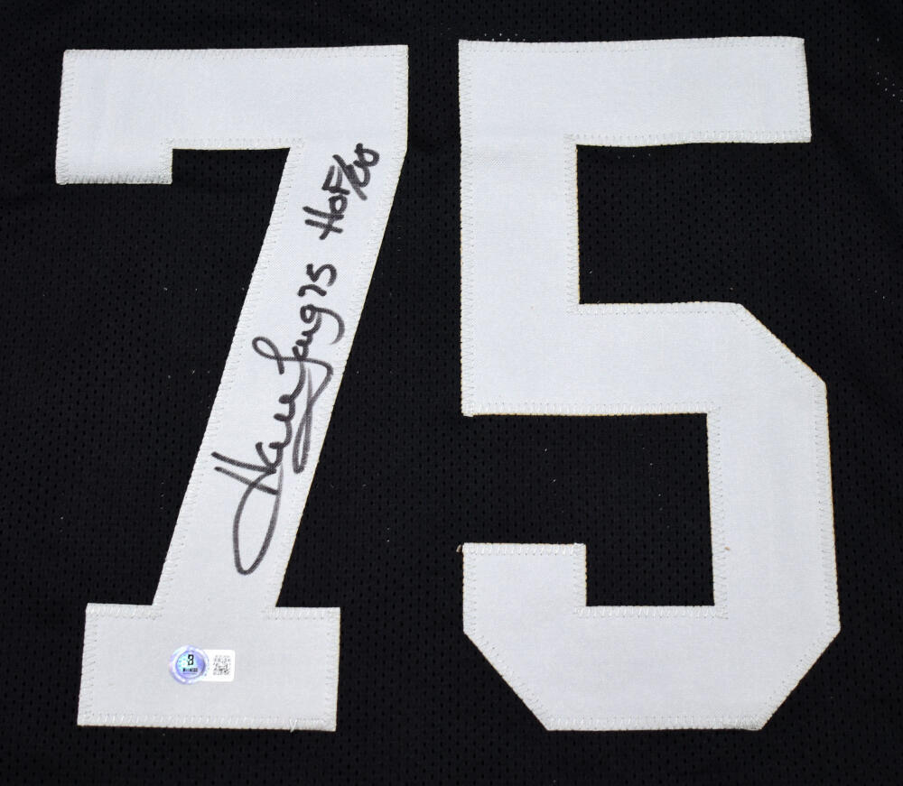 Howie Long Autographed Black Pro Style Jersey w/ HOF - Beckett W Hologram *Black