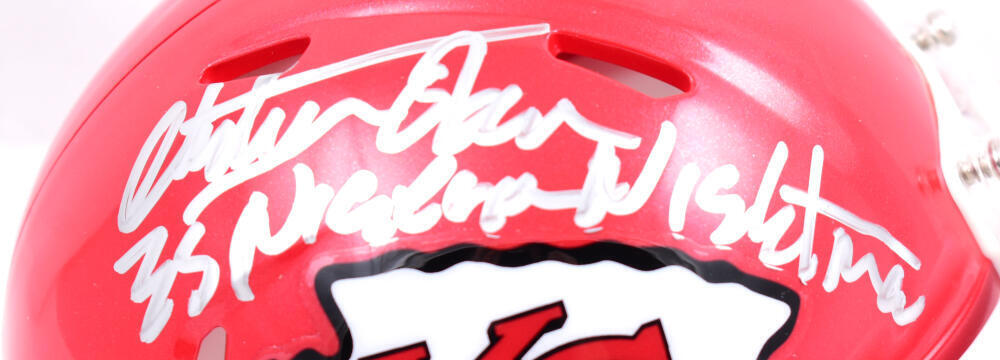 Christian Okoye Signed Chiefs Speed Mini Helmet w/ Nigerian Nightmare- Beckett W